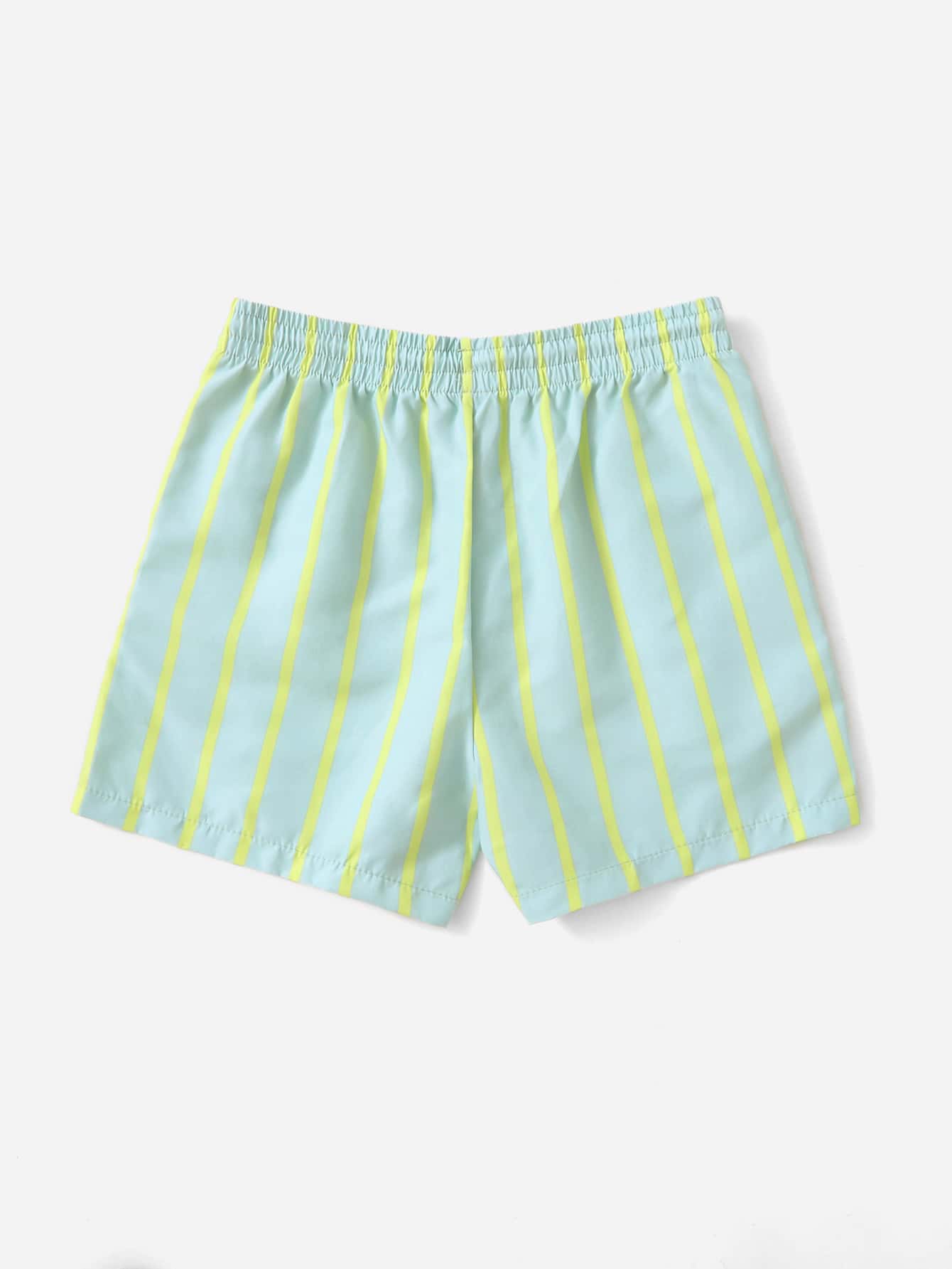 Tween Boy Striped Tie Front Swim Shorts