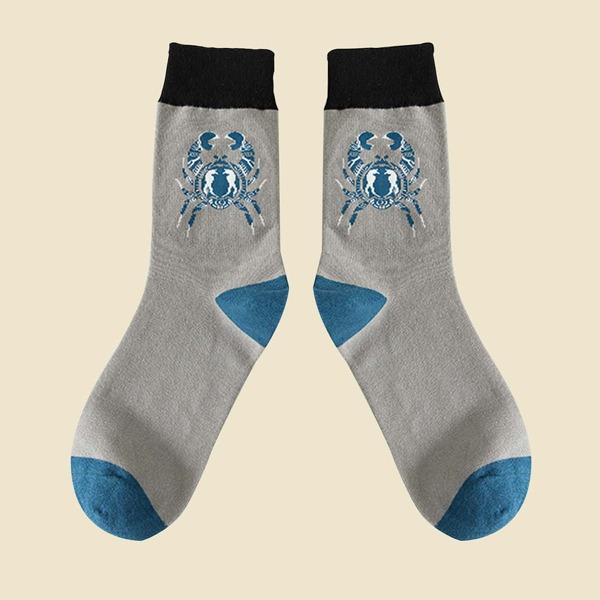 

Constellation Pattern Crew Socks, Grey