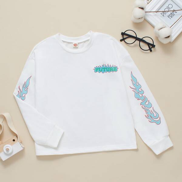 

Girls Letter Graphic Sweatshirt, White