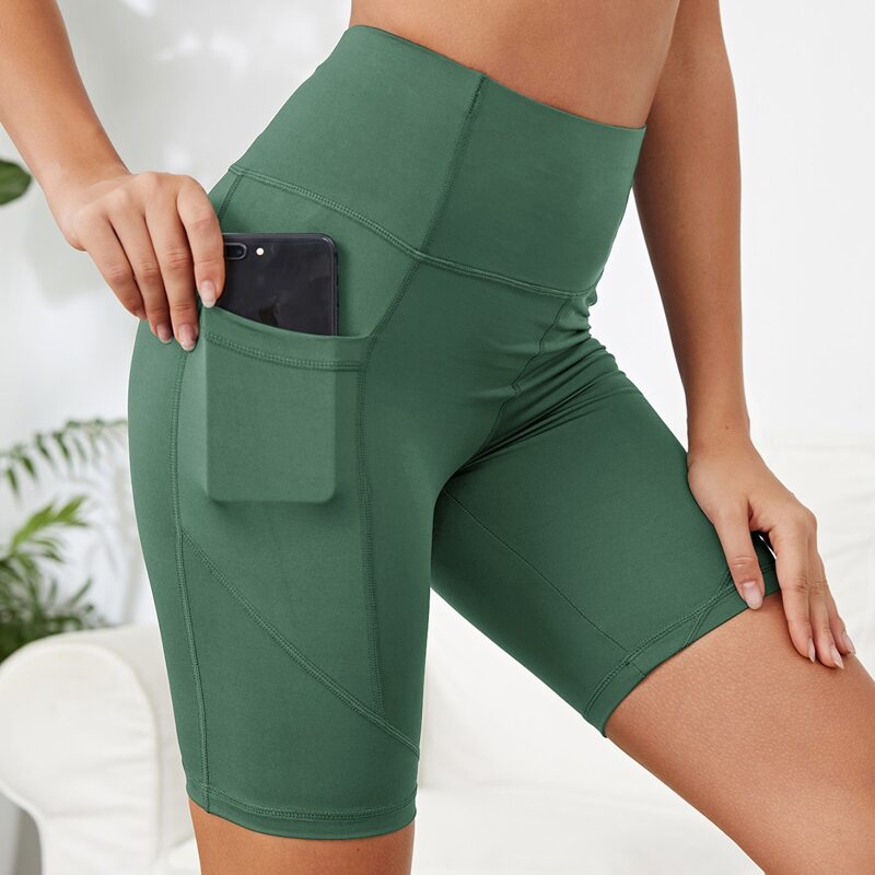 

Side Phone Pocket Sports Shorts, Green