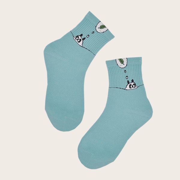 

Cartoon Graphic Socks, Blue