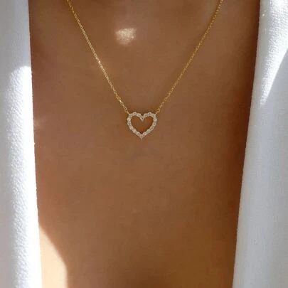 水钻心形装饰项链 情人节、妈妈、母亲、母亲节、礼物