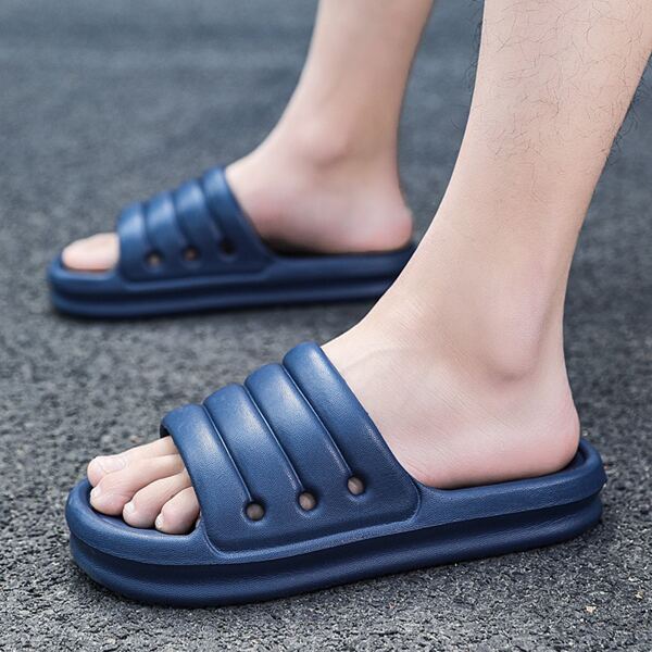 

Men Hollow Out Slides, Navy blue