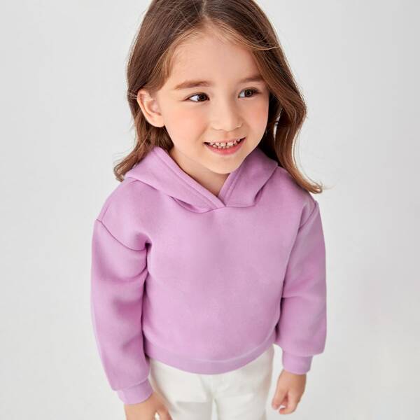 

Toddler Girls Drop Shoulder Hoodie, Lilac purple