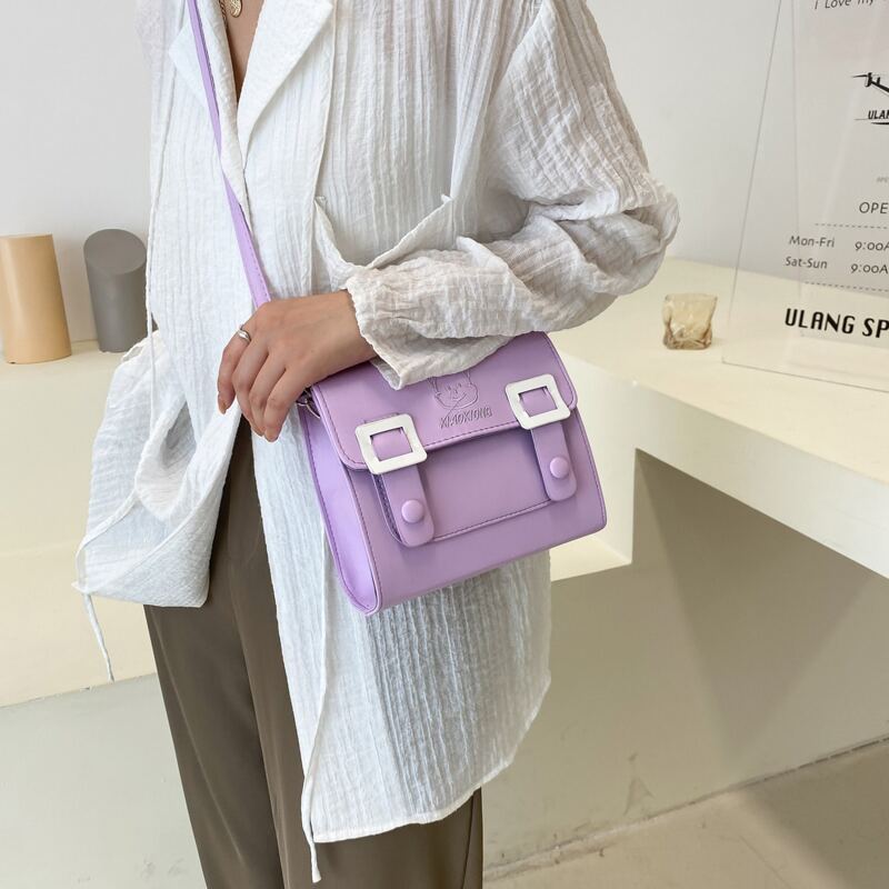 

Double Buckle Crossbody Bag, Purple