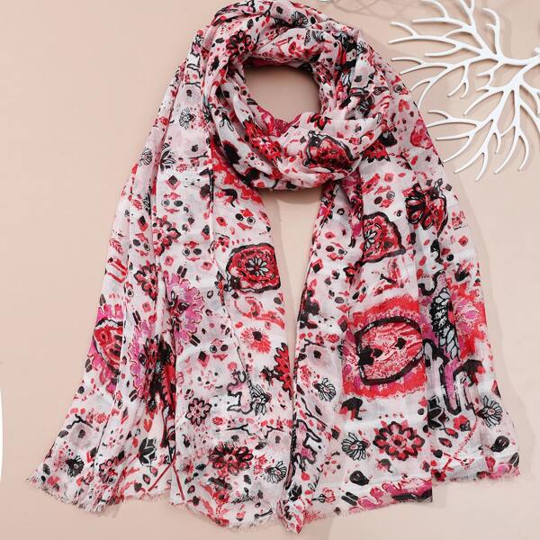

Flower Print Scarf, Multicolor