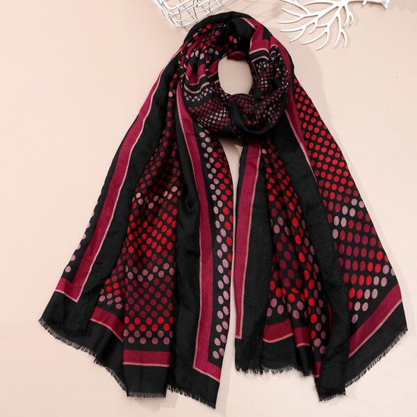 

Polka Dot Print Scarf, Multicolor