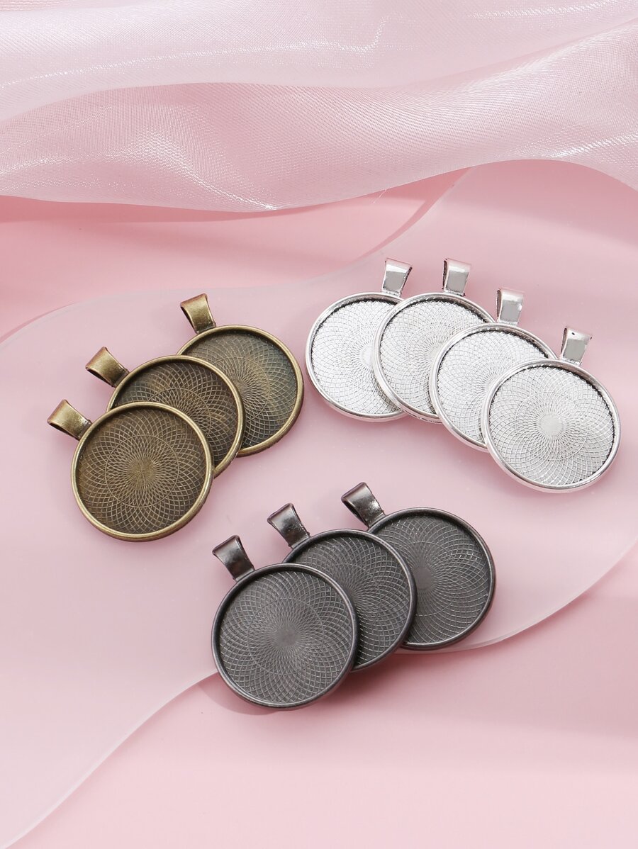 10入組圓形DIY吊墜 - 彩色 - 查看 1