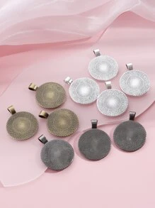 10入組圓形DIY吊墜 - 彩色 - 查看 2