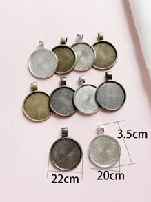 10入組圓形DIY吊墜 - 彩色 - 查看 3