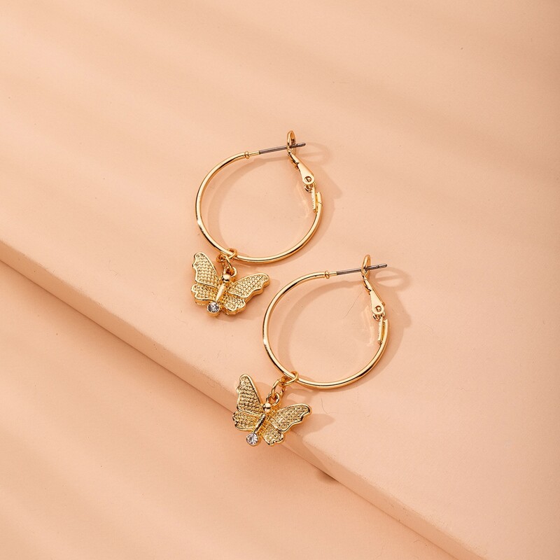 

Butterfly Decor Earrings, Gold