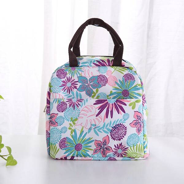 

Leaf Print Lunch Bag, Multicolor
