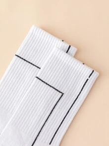 Men Graphic Crew Socks - White - View 4