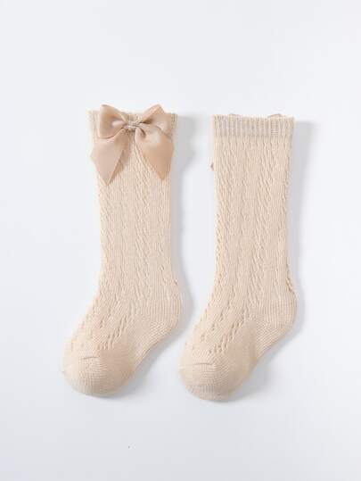 Baby Bow Decor Over The Calf Socks