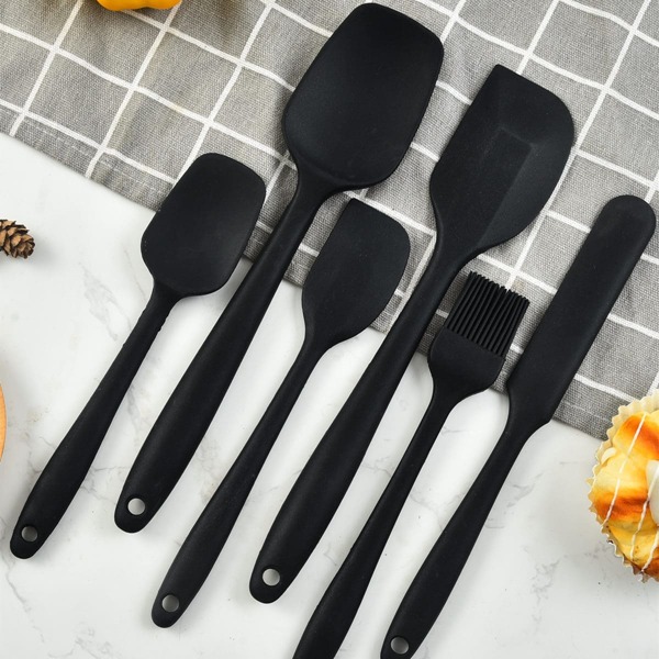 

6pcs Silicone Baking Spatula, Black