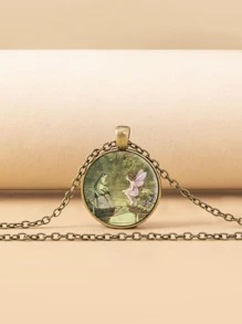 Round Pendant Necklace - Bronze - View 1