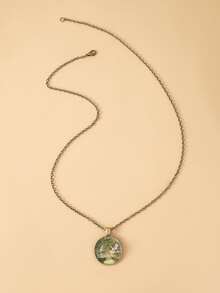 Round Pendant Necklace - Bronze - View 2