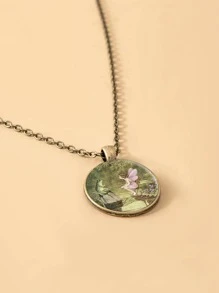 Round Pendant Necklace - Bronze - View 3