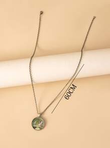 Round Pendant Necklace - Bronze - View 5