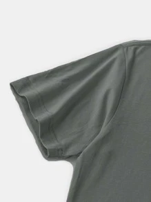 Manfinity Camiseta con estampado de letra y águila - Gris Oscuro - Ver 4