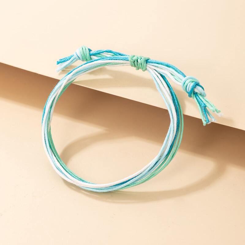 

Knot Layered Rope Bracelet, Baby blue