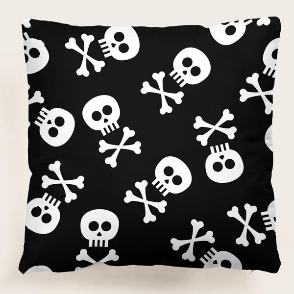 

Halloween Skull Pattern Cushion Cover Without Filler, Multicolor