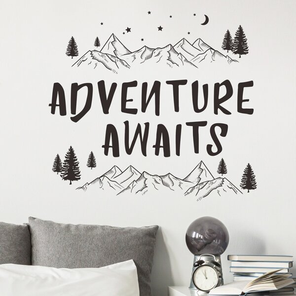 

Slogan Graphic Wall Sticker, Black