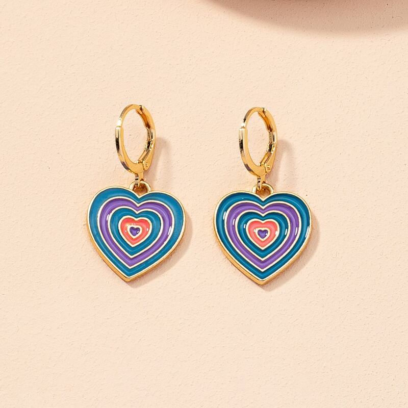 

Heart Drop Earrings, Multicolor