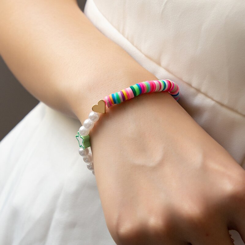 

Star Decor Beaded Bracelet, Multicolor