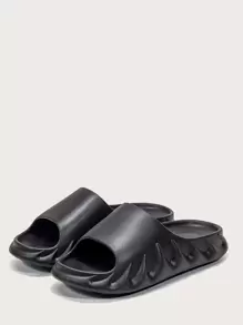 男士極簡戶外浴室拖鞋 - 黑色 - 查看 1