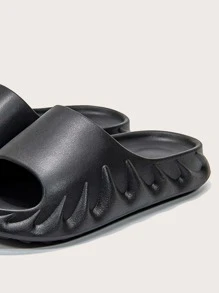 男士極簡戶外浴室拖鞋 - 黑色 - 查看 2