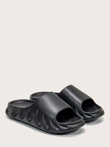 男士極簡戶外浴室拖鞋 - 黑色 - 查看 3