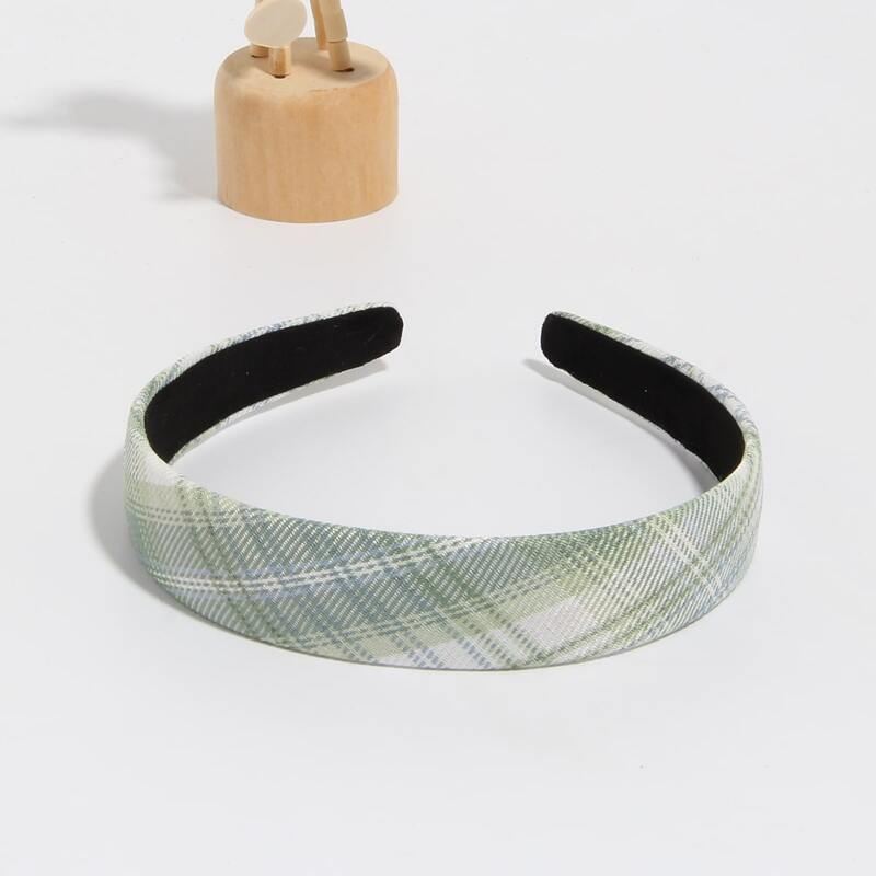 

Plaid Pattern Headband, Green
