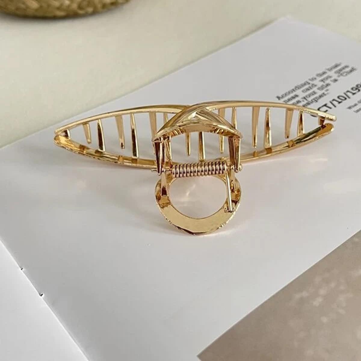 

1pc Minimalist Hair Claw, Gold