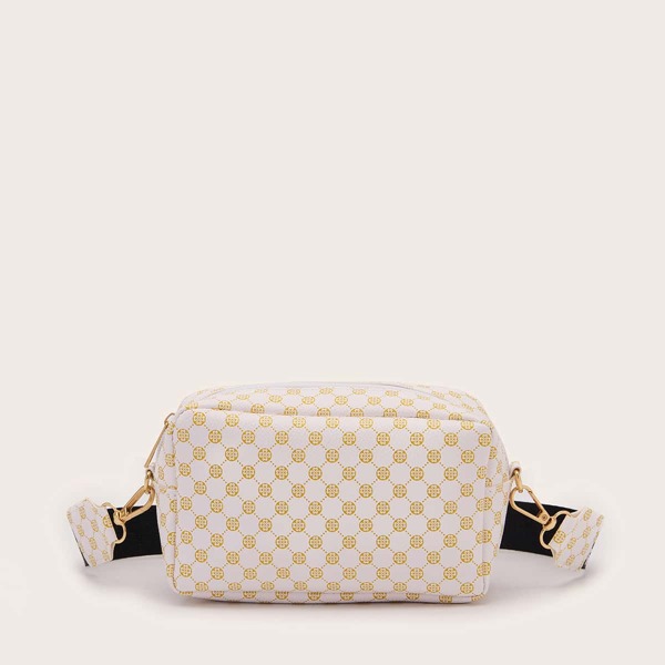 

Graphic Print Crossbody Bag, White