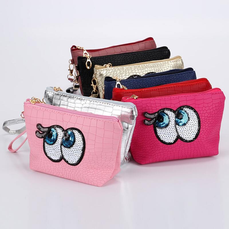 

Cartoon Eye Pattern Zippered Makeup Bag, Multicolor