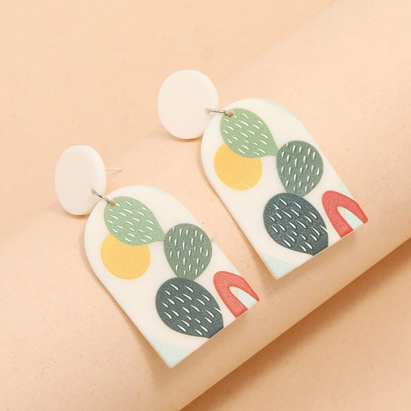 

Geo Decor Graphic Earrings, Multicolor