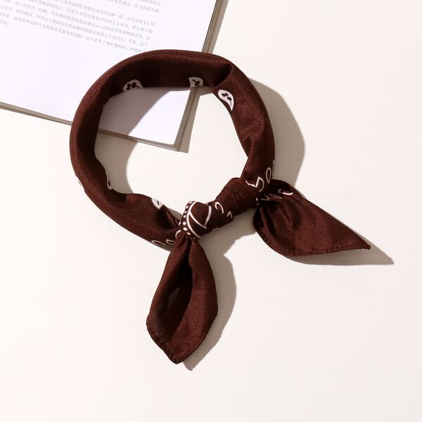 

Paisley Print Bandana, Coffee brown