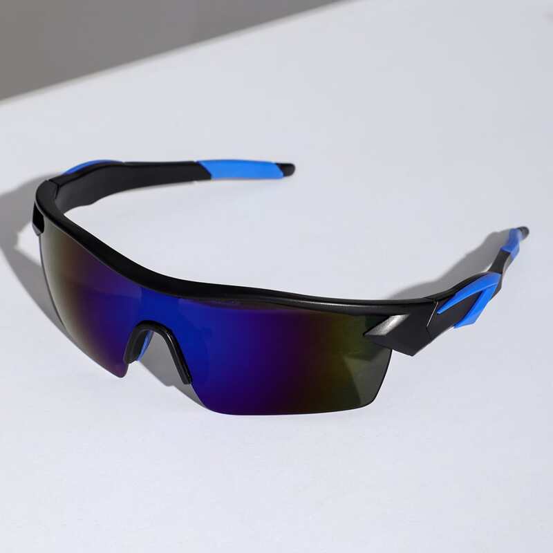 

Guys Flat Top Frame Cycling Sunglasses, Blue