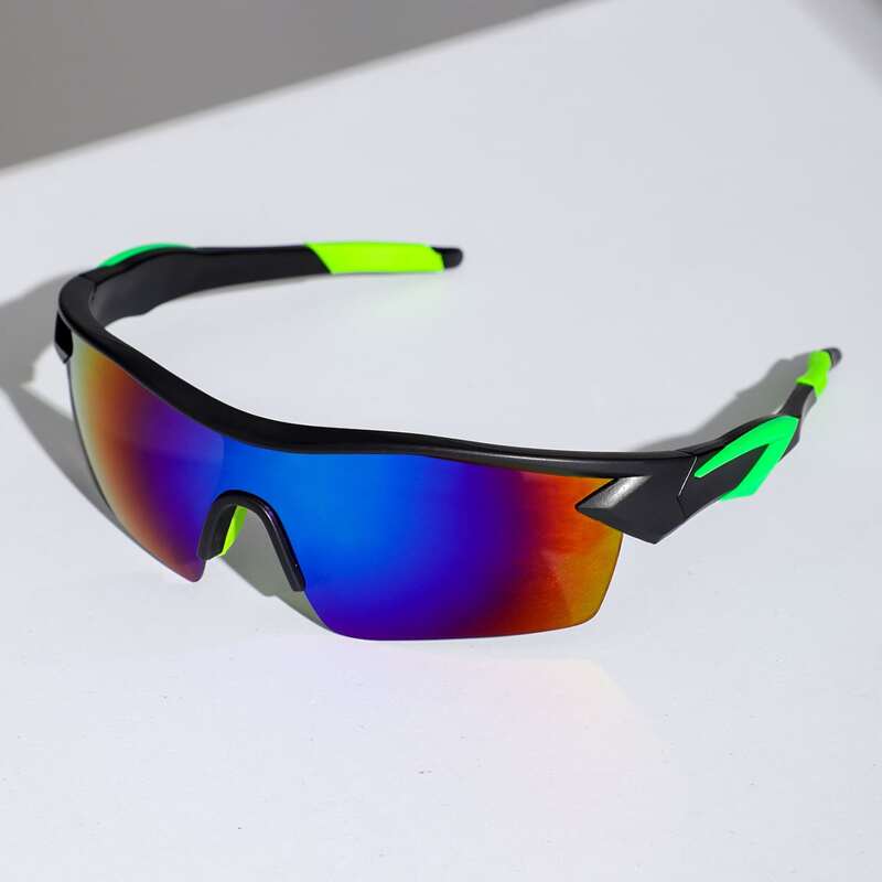 

Guys Flat Top Frame Cycling Sunglasses, Green