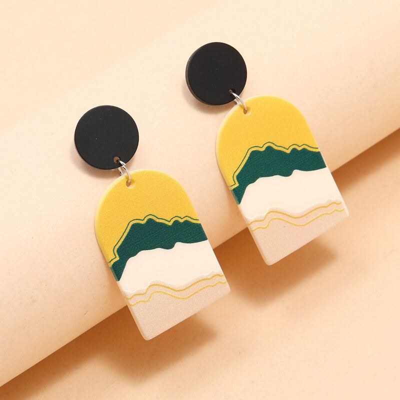 

Geo Decor Graphic Earrings, Multicolor