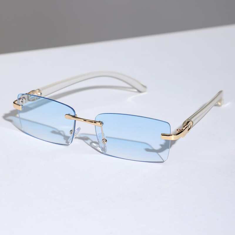 

Guys Rimless Tinted Lens Sunglasses, Blue