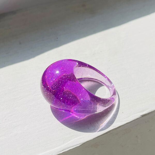 

Minimalist Chunky Ring, Purple