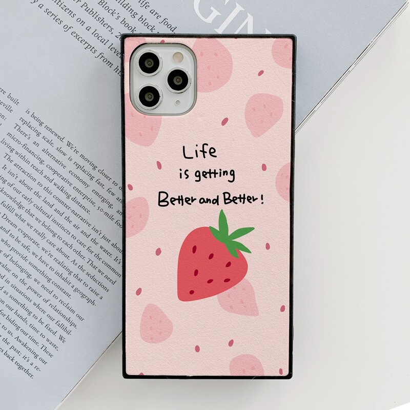 

Strawberry Print Phone Case, Multicolor