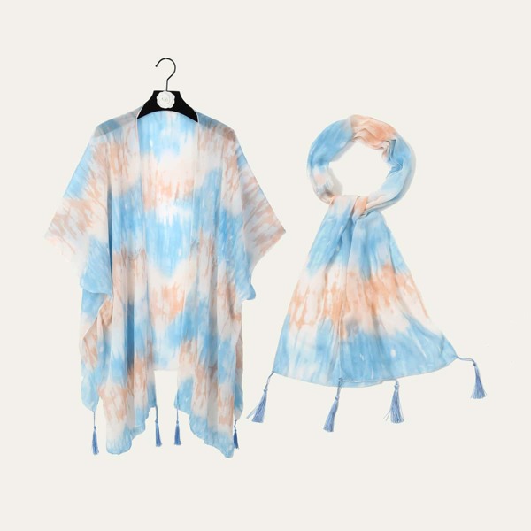 

2pcs Tie Dye Scarf, Multicolor