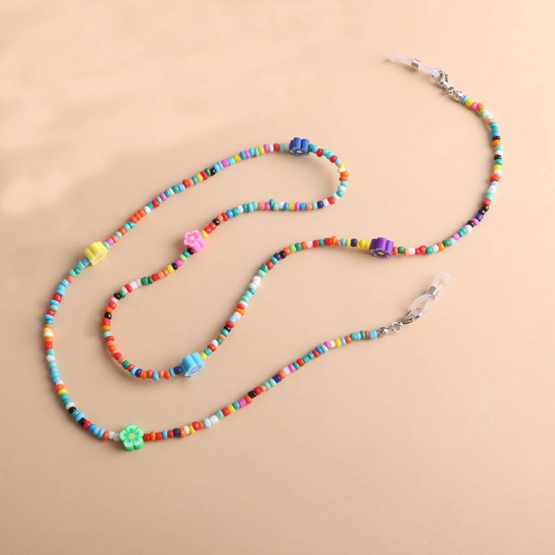 

Flower Beaded Glasses Chain, Multicolor