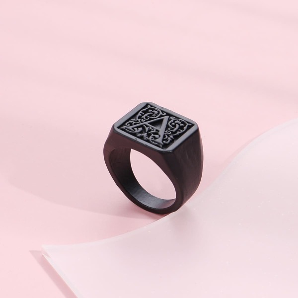 

Letter Decor Ring, Black