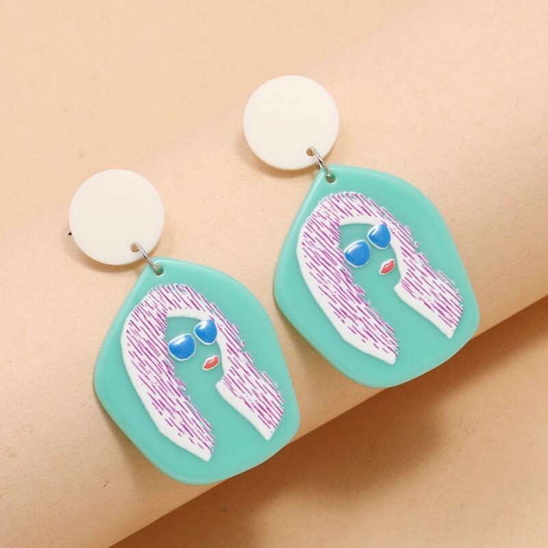 

Figure Graphic Drop Earrings, Multicolor