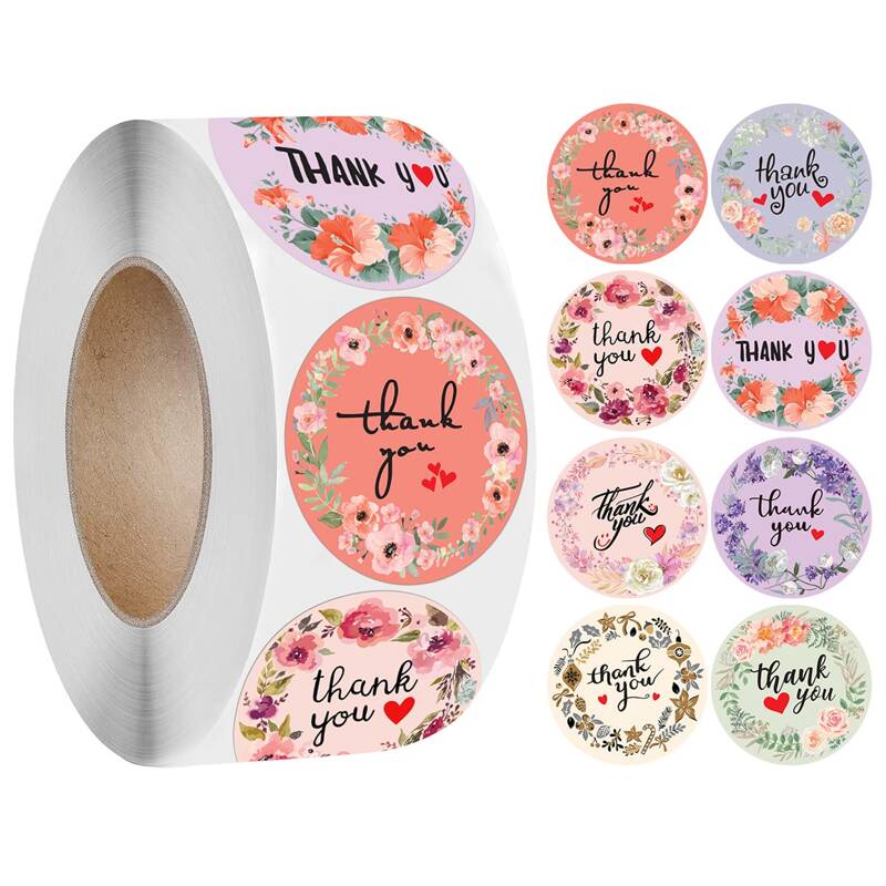 

1roll Flower Print Sticker, Multicolor