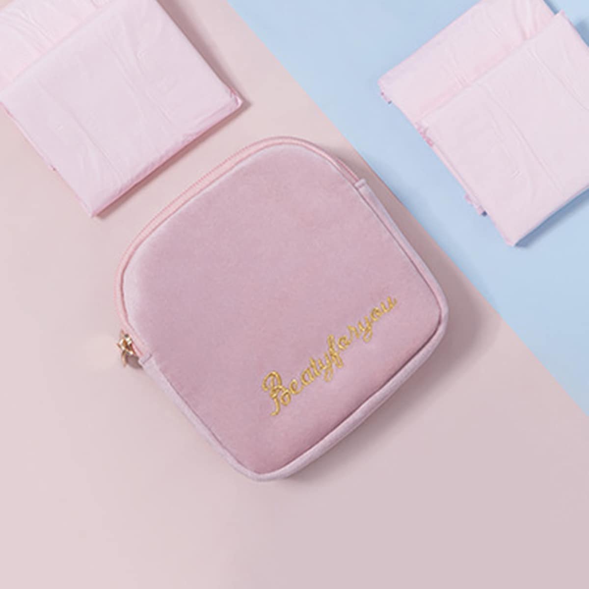 

1pc Sanitary Napkin Storage Pocket, Pink